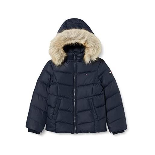 Tommy Hilfiger essential down jacket kg0kg05980 giacche imbottite, blu (desert sky), 10 anni bambine e ragazze
