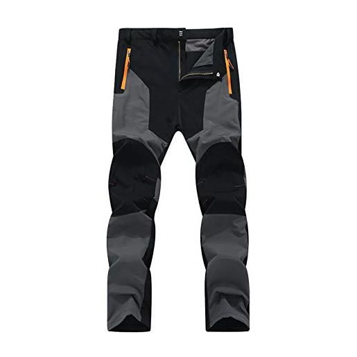 Superdry lalaluka pantaloni caldi da uomo, per escursionismo, escursionismo, trekking, grandi e ad asciugatura rapida, grigio scuro, xxxxxl