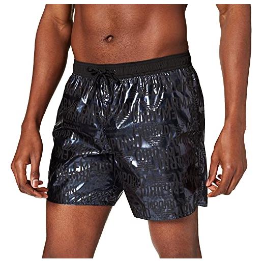 Emporio Armani swimwear boxer glazed metal swim trunks, navy blue, 46 uomo