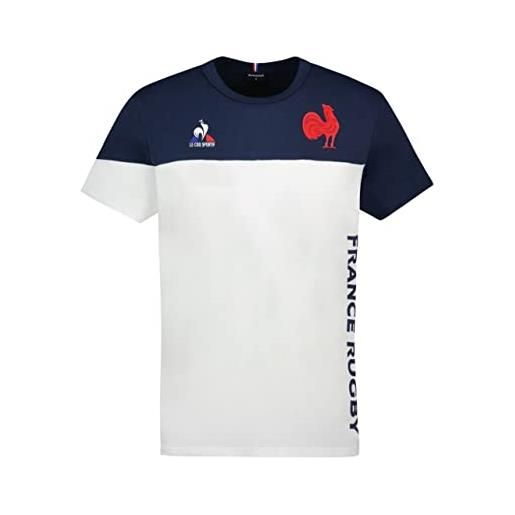 Le Coq Sportif ffr fanwear tee ss n°2 m new optical whi t-shirt, bianco, m unisex-adulto