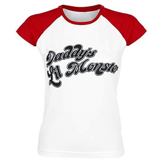 Suicide Squad harley quinn - daddy's little monster maglia donna bianco/rosso s