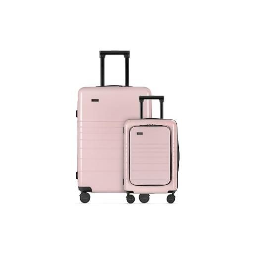 ETERNITIVE - set di 2 valigie - piccola e grande | valigie da viaggio in policarbonato & abs | dimensioni: 54 & 74 cm | set di valigie con lucchetto tsa | ruote a 360° | valigie durevole | rosa