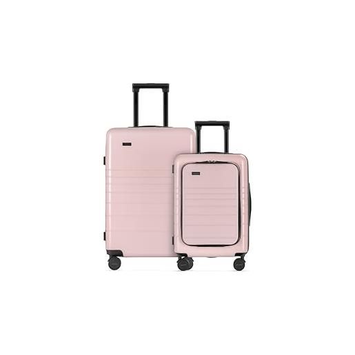 ETERNITIVE - set di 2 valigie rigide - piccola e media | valigie da viaggio in policarbonato & abs | dimensioni: 54 & 64 cm | set di valigie con lucchetto tsa | ruote a 360° | valigie durevole | rosa