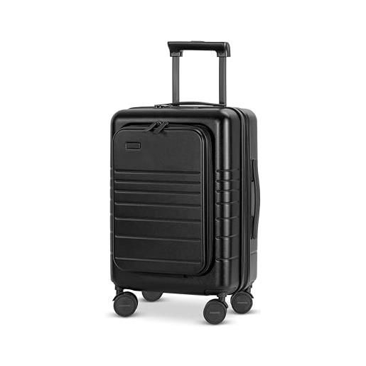 ETERNITIVE - valigia piccola | valigia rigida in policarbonato & abs | dimensioni: 54 x 34 x 23,5 cm 33l | porta usb-c e usb-a | trolley bagaglio a mano con lucchetto tsa | ruote a 360° | nero