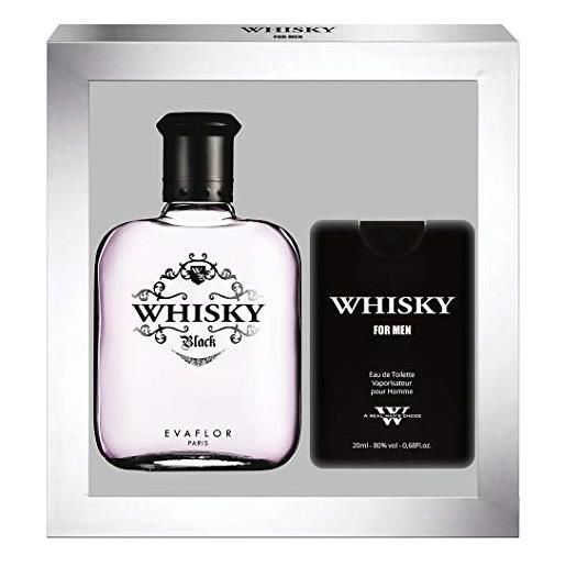 EVAFLORPARIS whisky black - cofanetto eau de toilette 100ml + profumo da viaggio 20 ml - spray - profumo uomo - regalo - EVAFLORPARIS