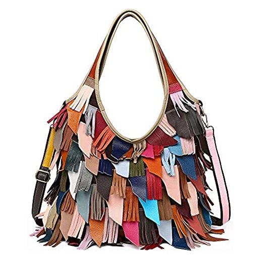 Eysee borse per donna multicolore borse totes di cuoio viaggio grande casuale (multicolore 2)