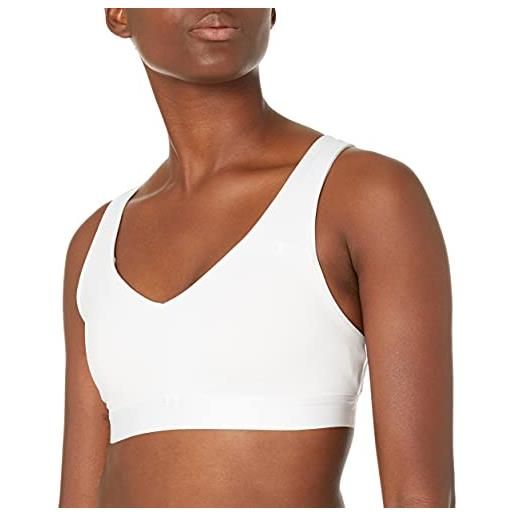 Champion women's absolute eco v neck shape sports bra, white, small