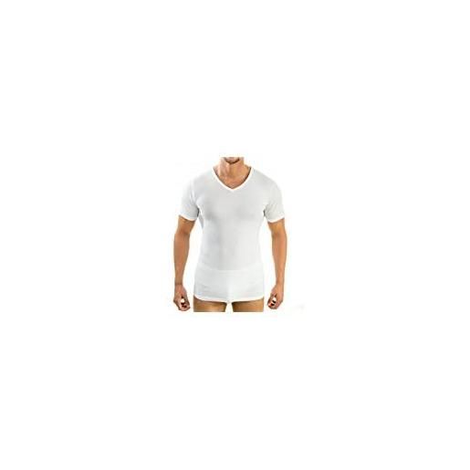 CAGI 2 maglia uomo scollo v manica corta 100% cotone art. 1328 bianco dalla 3 alle taglie extra forti 10 e 12 (bianco, 7)