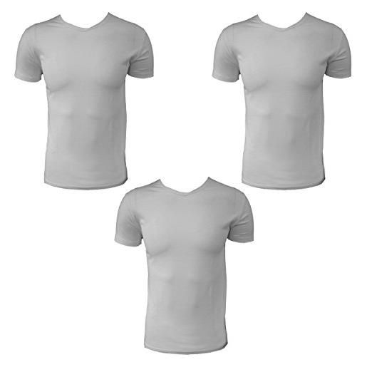 NAVIGAREunderwear 3 t-shirt bimbo/ragazzo mezza manica scollo a v in cotone elasticizzato navigare art. 13027 (bianco, 6 (7-8 anni))