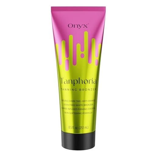 Onyx tanphoria lozione abbronzante abbronzante - crema per risultati di abbronzatura ultra scura - lozione abbronzante graduale - miscela di caffè per rassodare la pelle