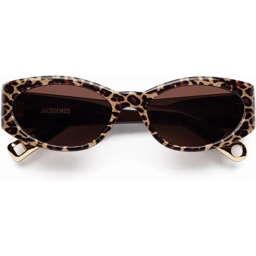 Jacquemus ovalo c2 leopard - occhiali da sole unisex leopard