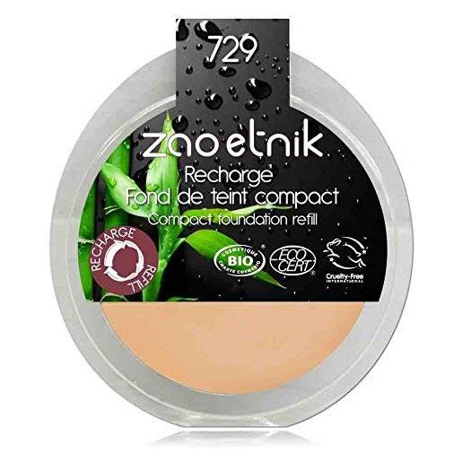 ZAO essence of nature zao make up 729 fondotinta compatto, molto chiaro, avorio rosato, ricarica