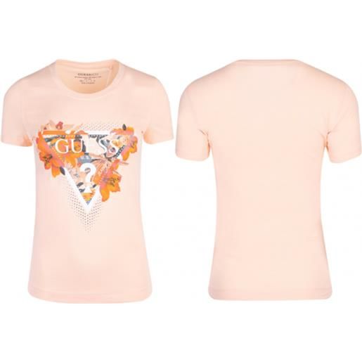 Guess ss cn tropical triangle t-shirt m/m peach sky fiori donna