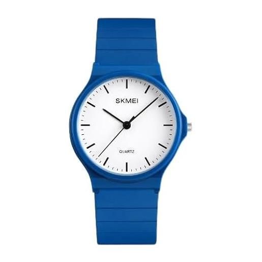 Tevimpeya teens orologio analogico impermeabile 30 m, al quarzo, con cinturino morbido, grande regalo di compleanno, blu, blu