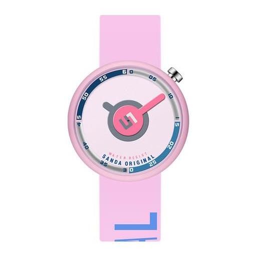Tevimpeya fashion color block orologio analogico per studenti, 30 m, impermeabile, al quarzo, con cinturino morbido, per adolescenti, ragazzi, ragazze, rosa, colore: rosa. 