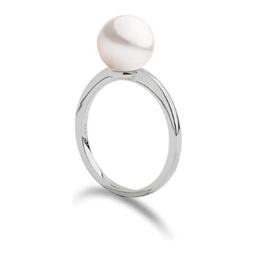 Secret & You anello da donna rotondo con perle coltivate d'acqua dolce da 8,5 mm anello in argento sterling 925 - disponibile in 3 misure