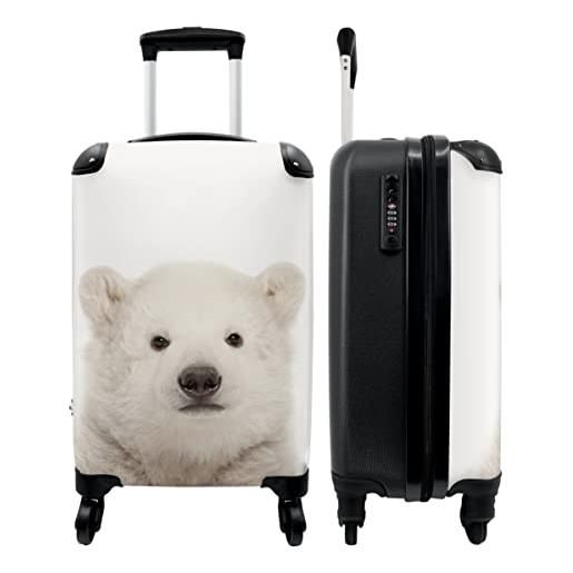 NoBoringSuitcases.com valigia - orso polare - bianco - bambini - orso polare - 35x55x20 - bagaglio a mano