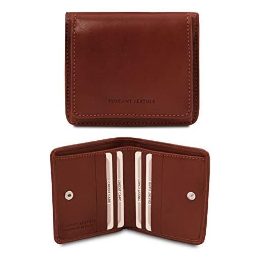 Tuscany Leather esclusivo portafogli in pelle con portamonete marrone