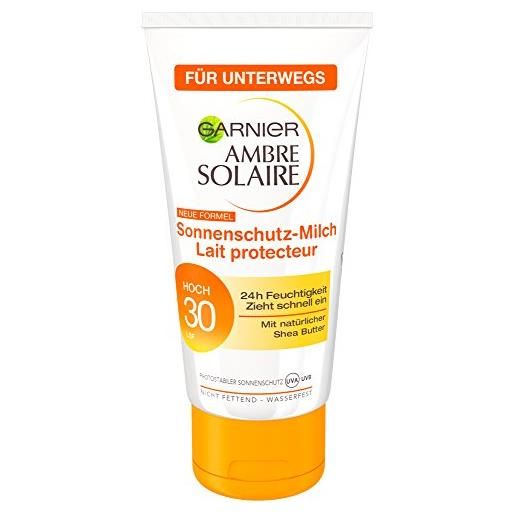 Garnier ambre solaire crema solare/idratante protezione solare latte/spf 30, confezione da - 6 x 50 ml
