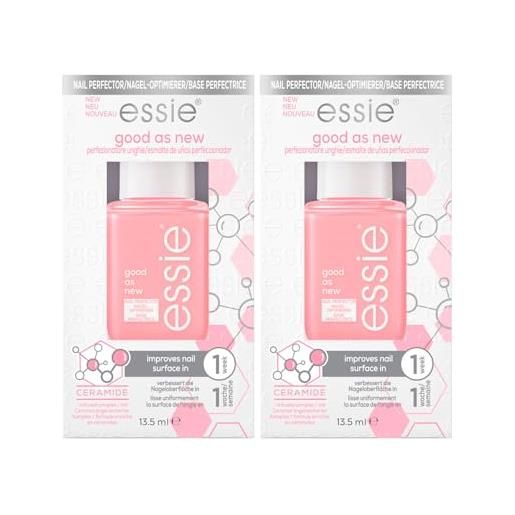 Essie good as new smalto perfezionatore unghie con ceramide effetto semi-matte colore rosa pallido - set da 2