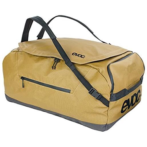EVOC duffle bag 60 borsa da viaggio e attrezzatura impermeabile (tracolla staccabile, tasca esterna separata, uso universale, sistema brace link, senza pvc, impermeabile), curry/nero
