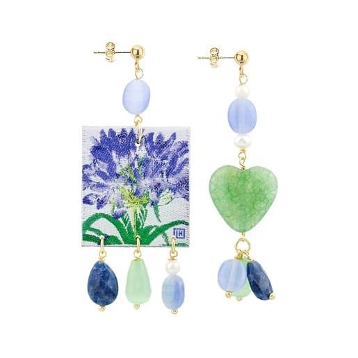 Lebole Maison lebole gioielli orecchini da donna mix&match the tag fiore lilla azzurro