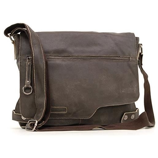 Ashwood - grande messenger bag in pelle per pc 13 pollici - borsa a tracolla da lavoro - a4 borsa ufficio uomo - tracolla regolabile - 8353 marrone