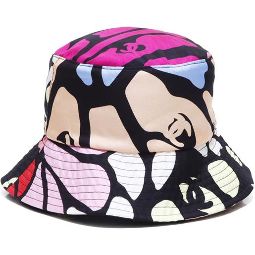 CHANEL Pre-Owned - cappello bucket con stampa anni 2000 - donna - seta/cotone - taglia unica - rosa