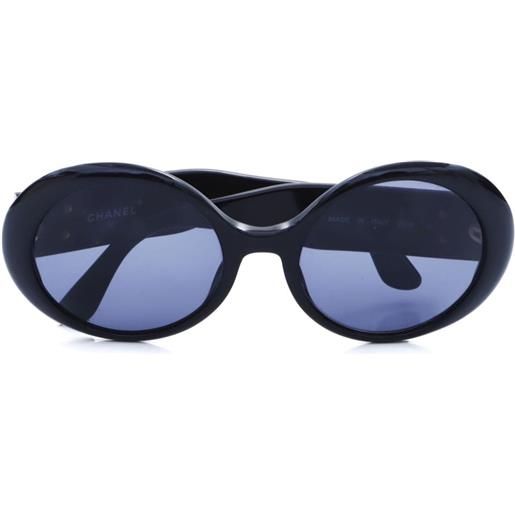 CHANEL Pre-Owned - occhiali da sole cc ovali anni 2000 - donna - plastica - taglia unica - nero