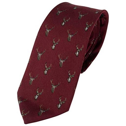 JACK PYKE - cravatta in seta - motivo cervo - verde