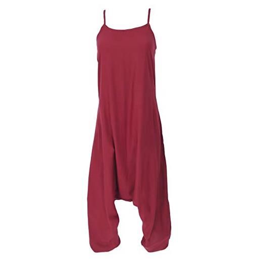 GURU SHOP guru-shop, boho jumpsuit, sommer pluderhose overall, aladin hosenkleid, rostorange, dimensione indumenti: 40, pantaloni lunghi