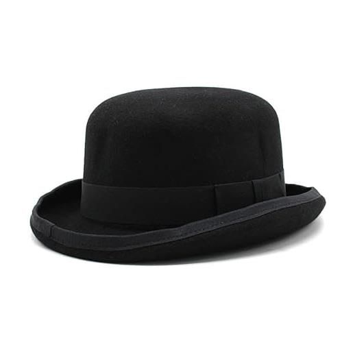 RIGVIS rzl cappelli a bombetta cappello a cilindro di moda popolare cappello rotondo arricciato di lana cappelli di moda vintage britannici for uomo e donna