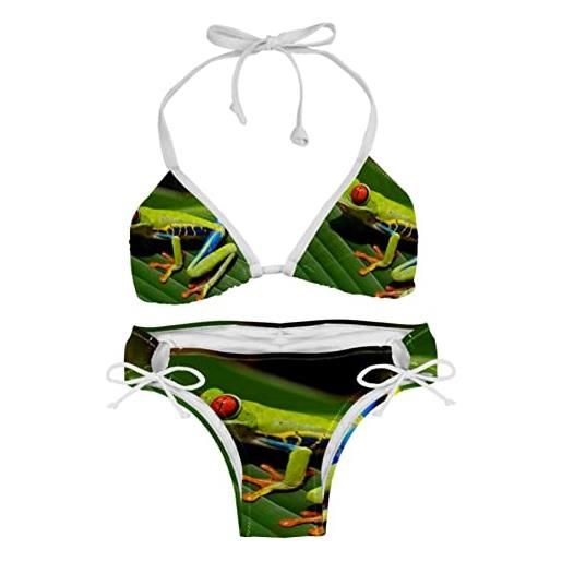Generic costume da bagno da donna bikini set nuoto animale rana, multicolore, one size-l