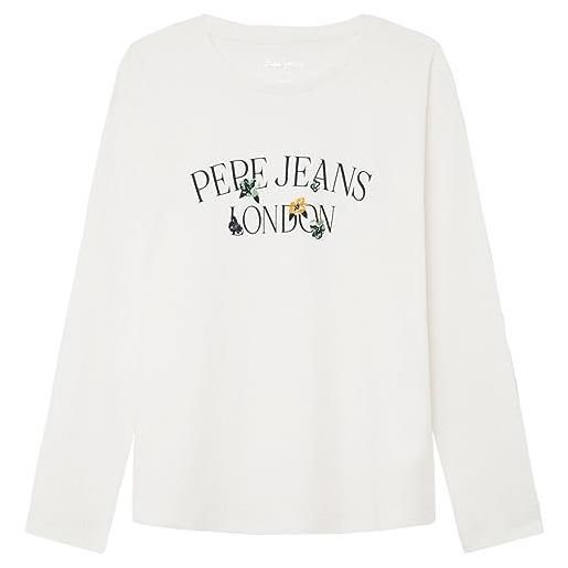 Pepe Jeans verney, t-shirt bambine e ragazze, bianco (mousse), 14 anni