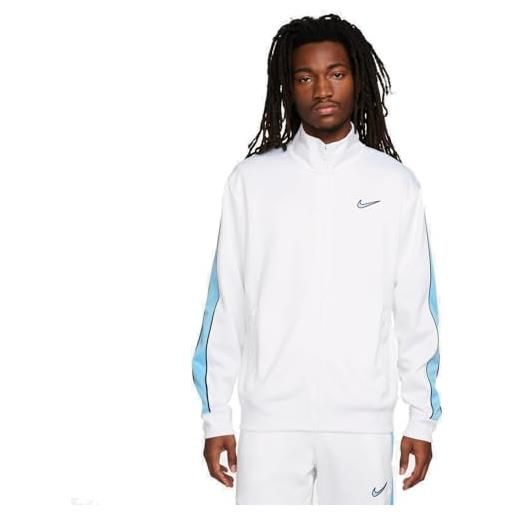Nike m nsw sp pk tracktop giacca, bianco/nero/blu acquario/blu acquario, m uomo