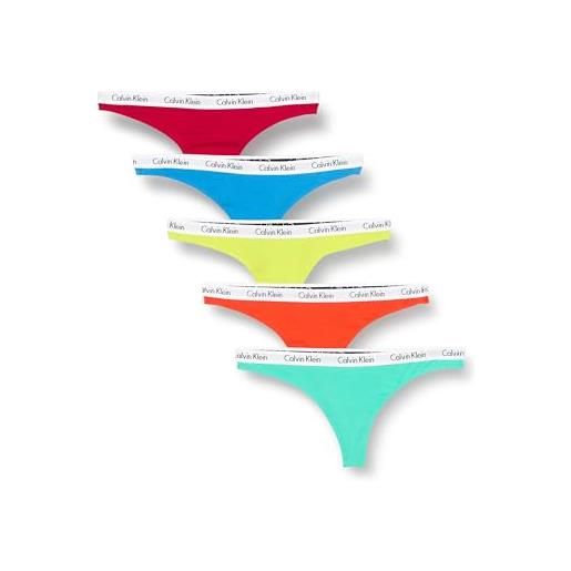 Calvin Klein thong 5pk 000qd3585e, perizoma donna, multicolore (pride combo), xs