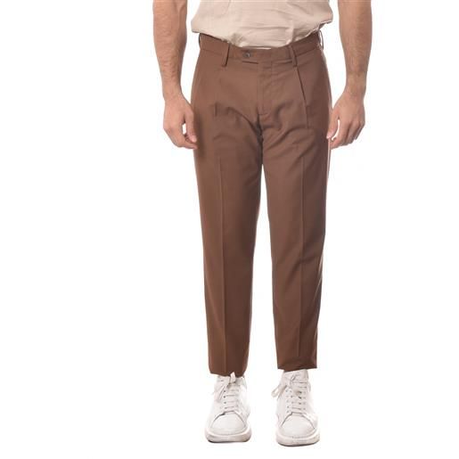 GABARDINE pantalone marrone in cotone