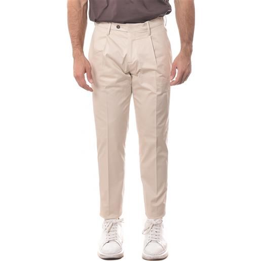 GABARDINE pantalone avorio in cotone
