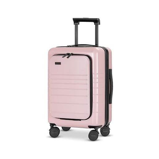 ETERNITIVE - valigia piccola | valigia rigida in policarbonato & abs | dimensioni: 54 x 34 x 23,5 cm 33l | porta usb-c e usb-a | trolley bagaglio a mano con lucchetto tsa | ruote a 360° | rosa