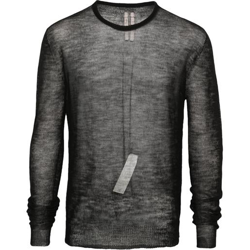 Rick Owens maglione semi trasparente - nero