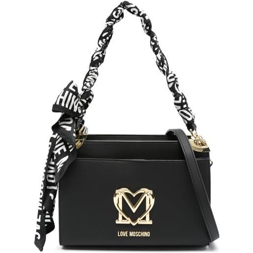 Love Moschino borsa a tracolla con placca logo - nero