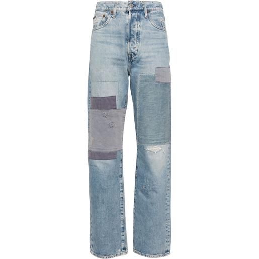 Polo Ralph Lauren jeans dritti con design patchwork - blu