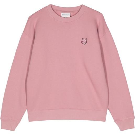 Maison Kitsuné felpa con applicazione fox - rosa