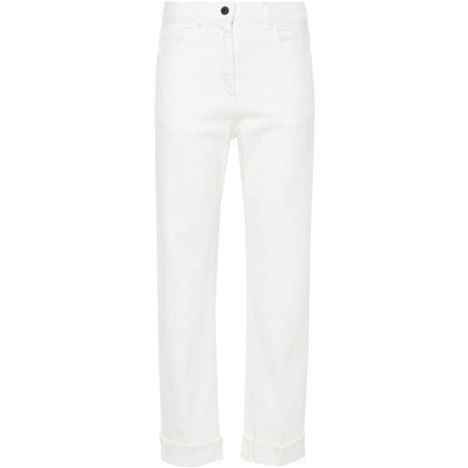 Peserico jeans affusolati con placca logo - bianco
