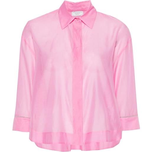 Peserico camicia con decorazione monili - rosa