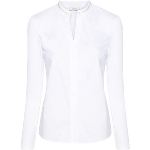 Peserico camicia con perline - bianco