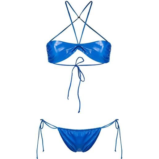 The Attico set bikini a fascia - blu