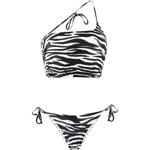 The Attico bikini asimmetrico con stampa - nero