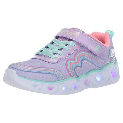 Skechers girls, sneaker, light pink sparkle mesh/multi trim, 35 eu