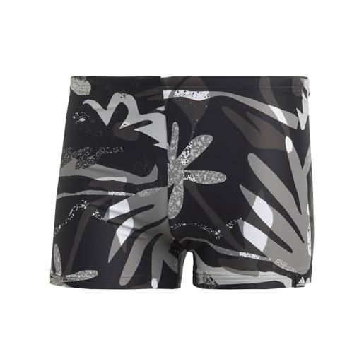 adidas hz1195 aop floral box costume da nuoto black/white s/m